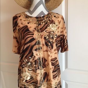 New Embellished  Polyester top